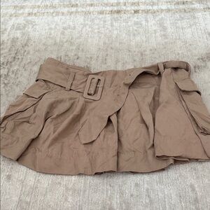 Reformation Brown Mini Skirt with Buckle Belt